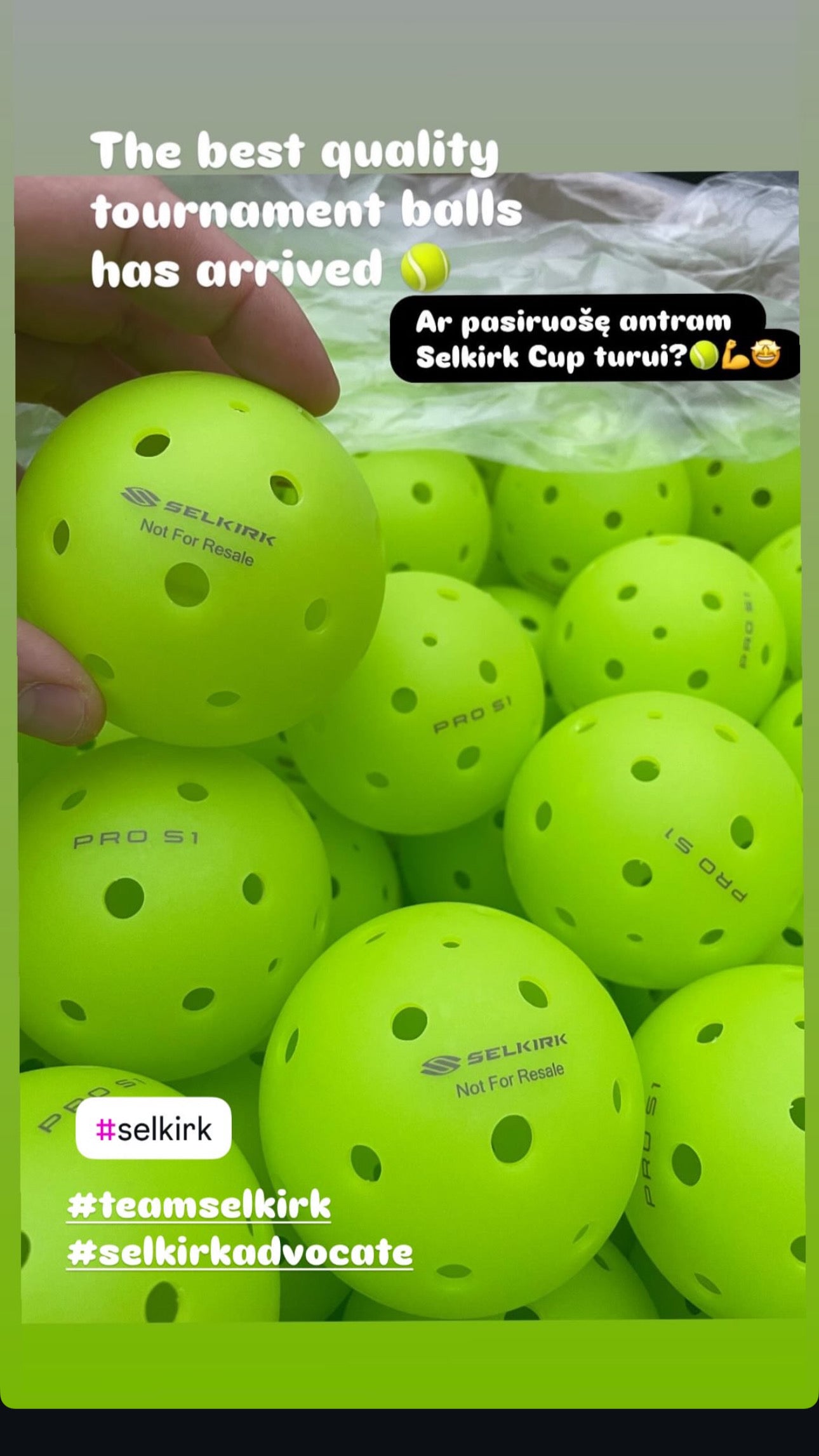 Raketės ir kitas “Selkirk” inventorius